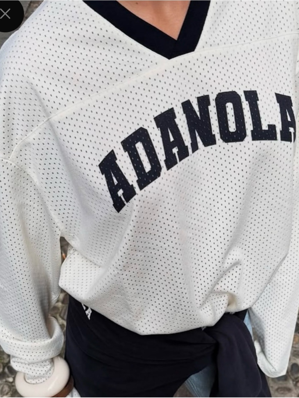 Adanola White Mesh Jersey with Navy Lettering and Trim